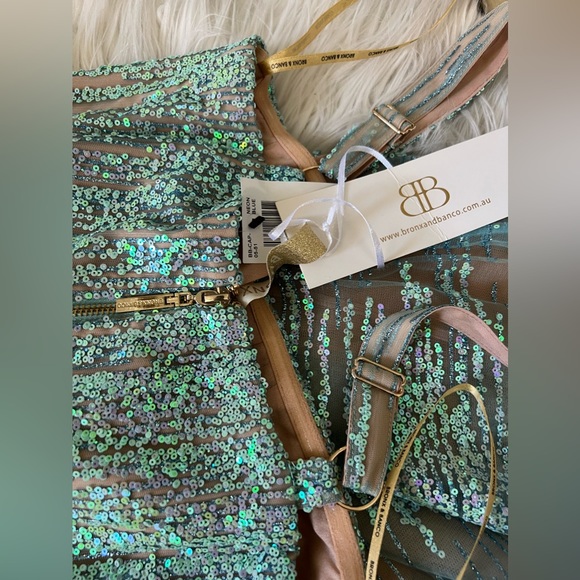 Bronx & Banco Mademoiselle Blue Sequin Mini Dress - Picture 6 of 7